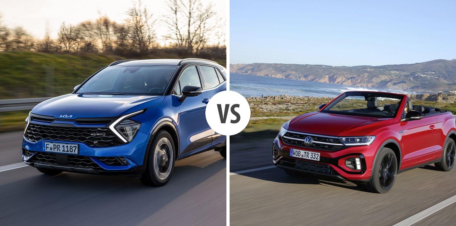 Kia Sportage Vs Volkswagen T Roc Cabriolet Autovergleich Autogott De