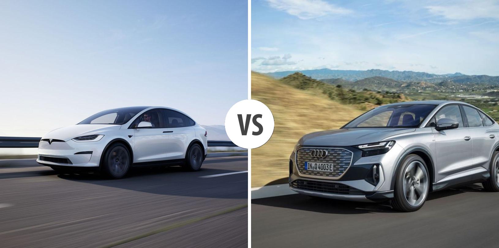 TESLA Model X VS Audi Q4 Sportback E Tron Autovergleich AUTOGOTT DE