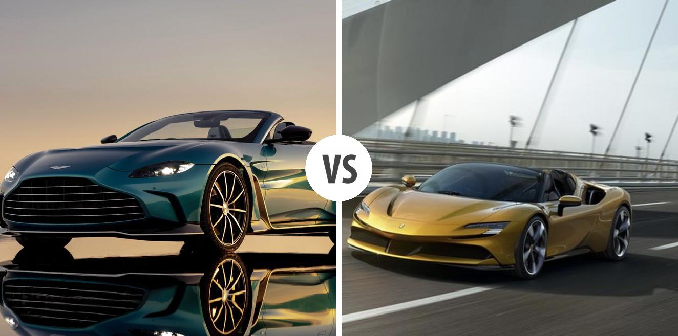 Aston Martin Vantage Roadster VS Ferrari SF90 Roadster Autovergleich