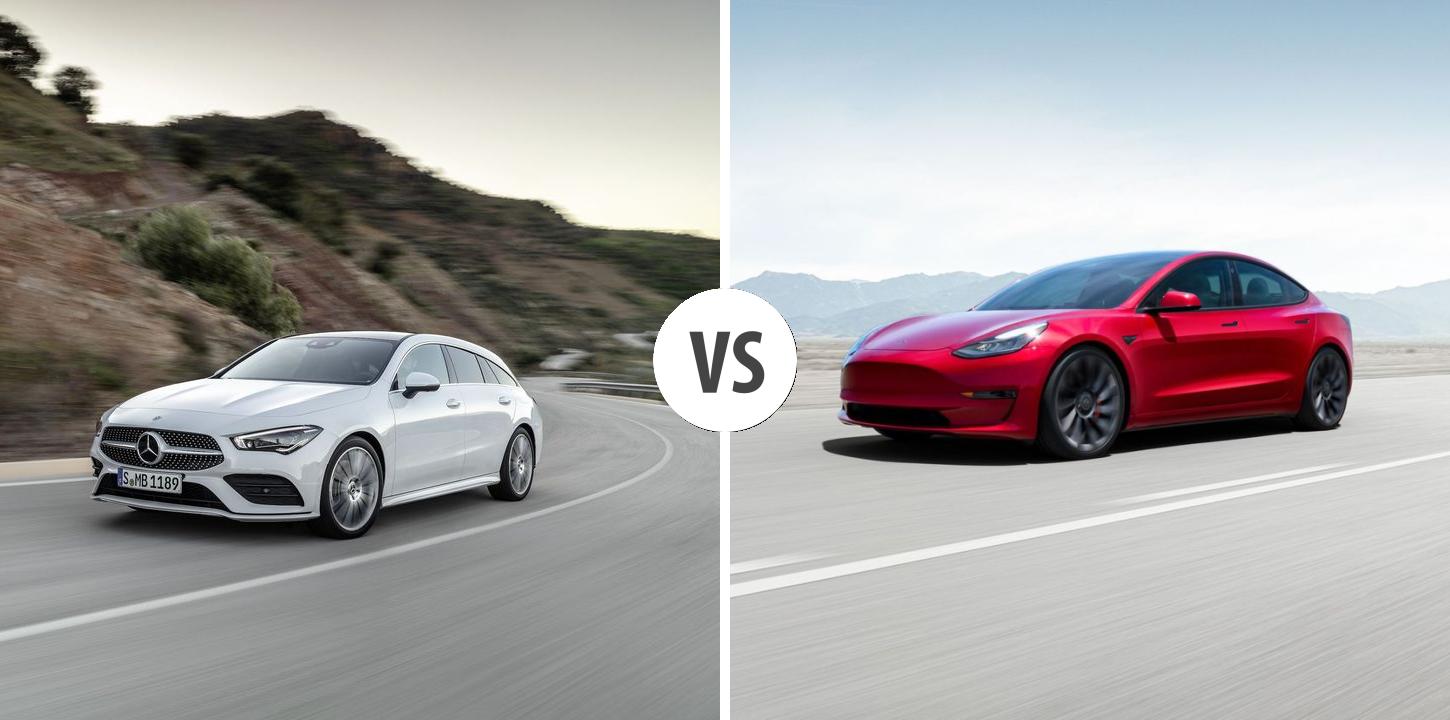 Mercedes cla vs online tesla model 3