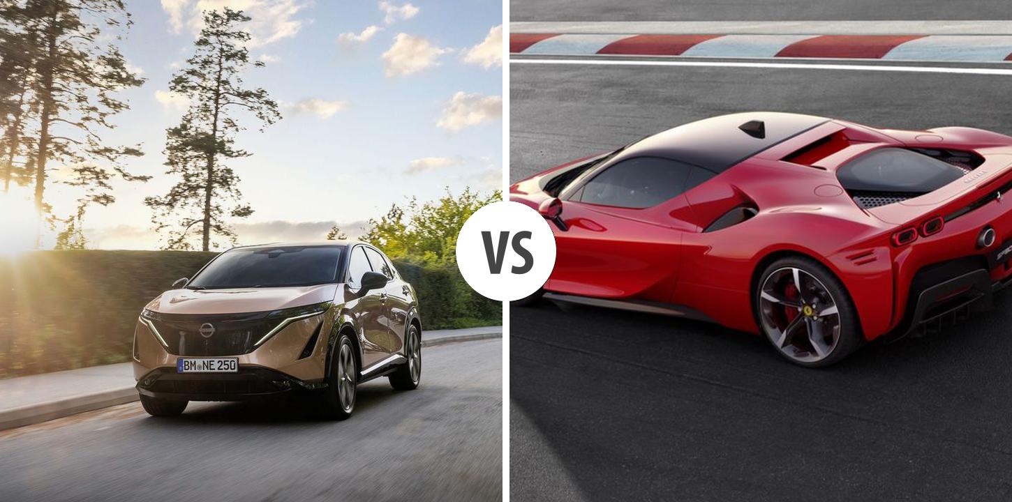 Nissan Ariya VS Ferrari SF90 Coupe Autovergleich | AUTOGOTT.DE